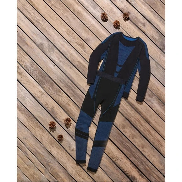 CRIVIT Boys’ Seamless Thermal Base Layer Set (black/blue)