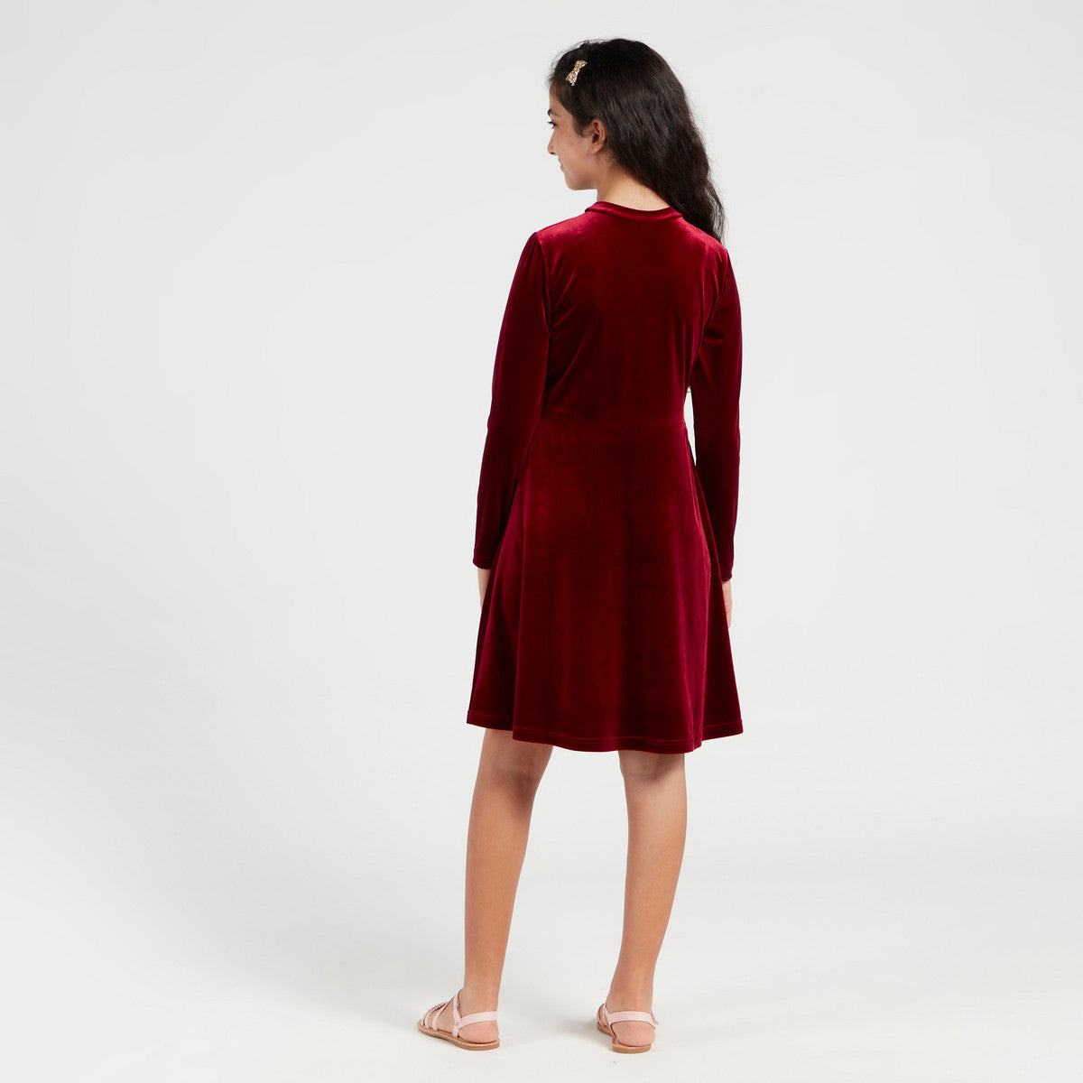 Max Girls’ High-neck Velour Dress