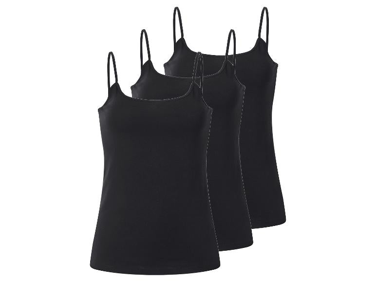 ESMARA Women’s Spaghetti Strap Tops, 3 pcs (black)
