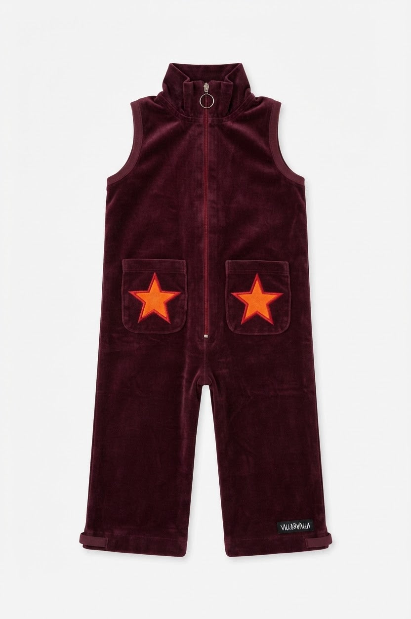 Babies’ Sleevless Velour Overalls