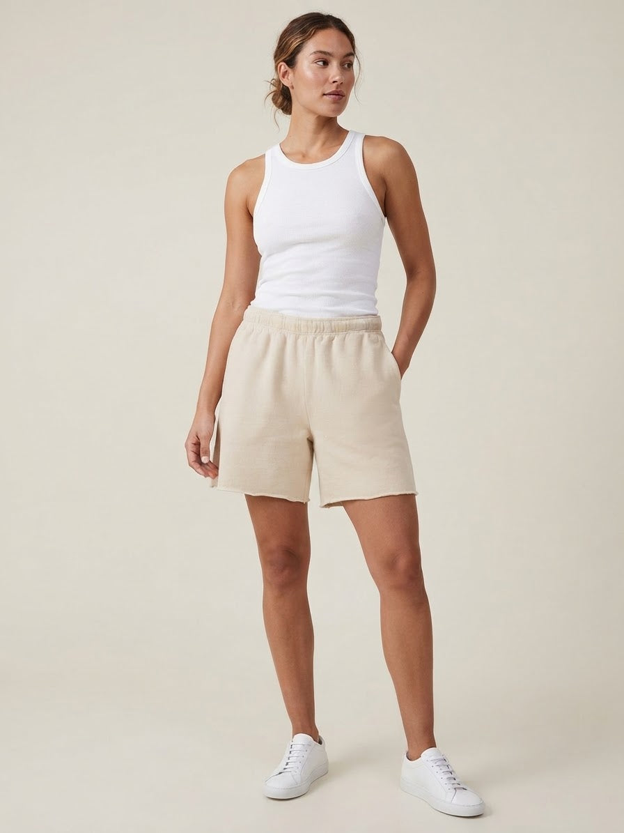 Women’s Fleece Sweat shorts (Beige)