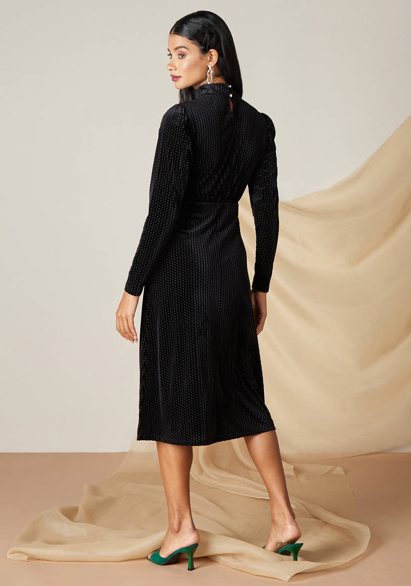 Women’s Textured Velour Midi Dress