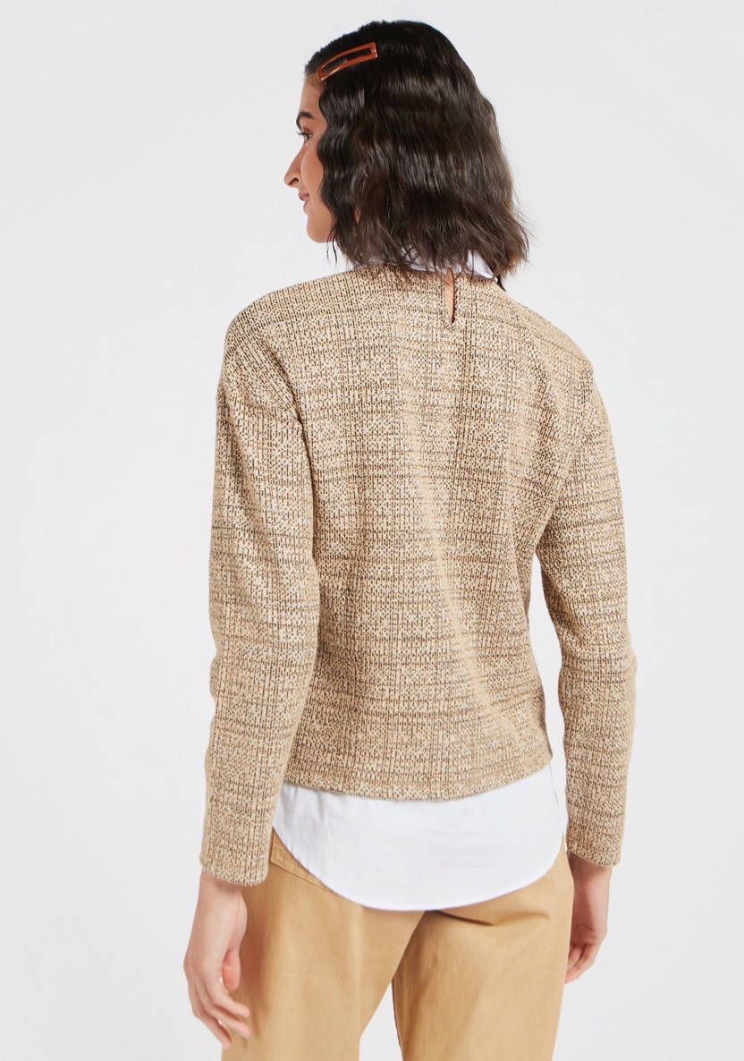 Women’s Textured 2-in-1 Collared Top