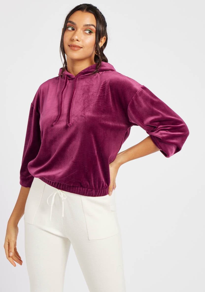Women’s Ribbed Velour Hoodie