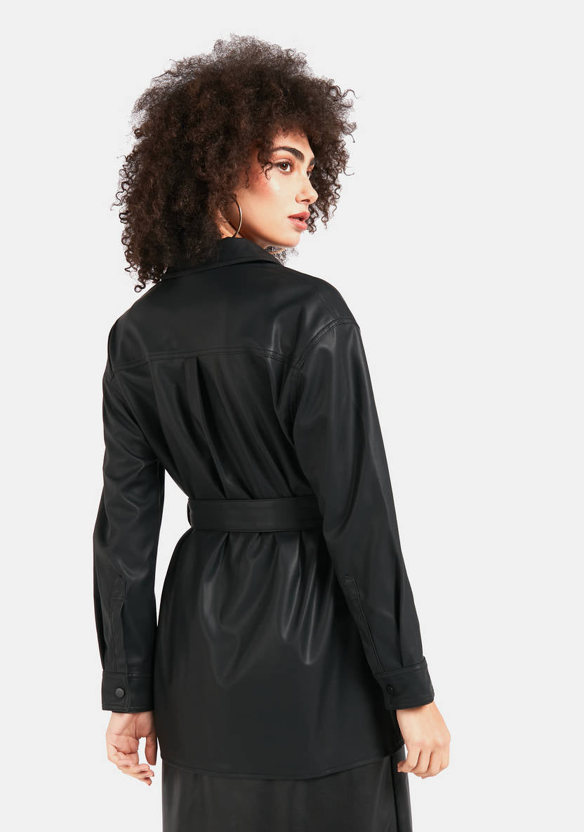 Women’s Matte Faux-Leather Jacket