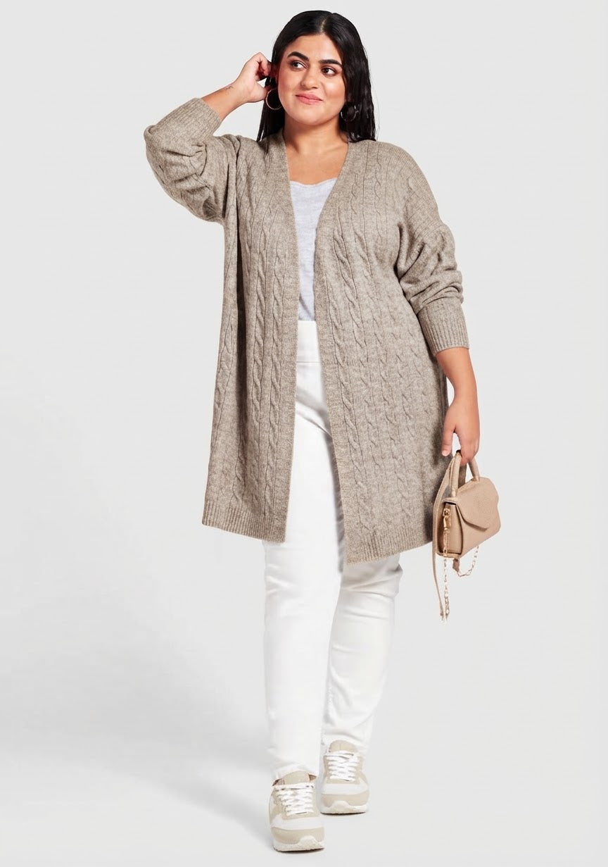 Women’s Cable-Knit Long Cardigan