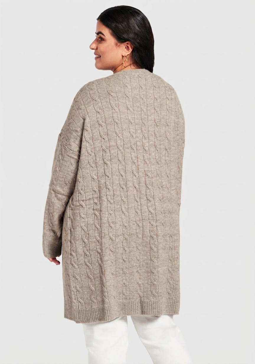 Women’s Cable-Knit Long Cardigan