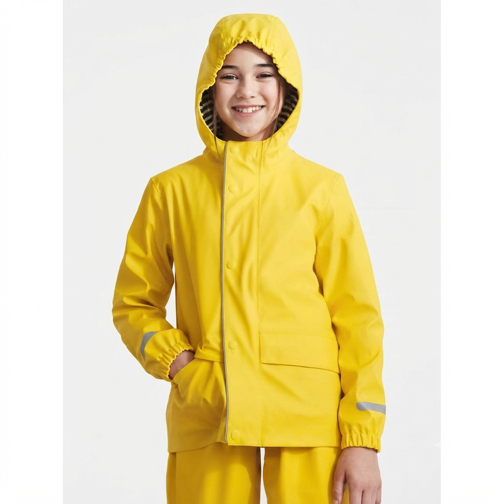 L&D Girls’ Waterproof & Windproof Jacket (Yellow)