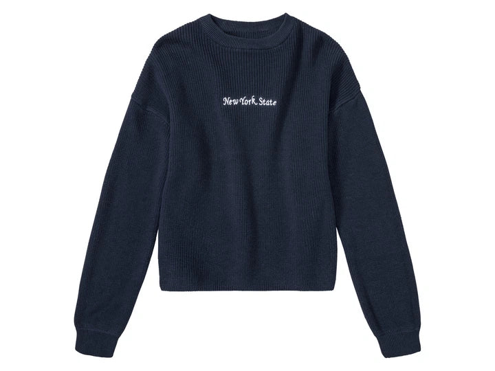 PEPPERTS! Girls’ Knitted Jumper (navy) “New York State”