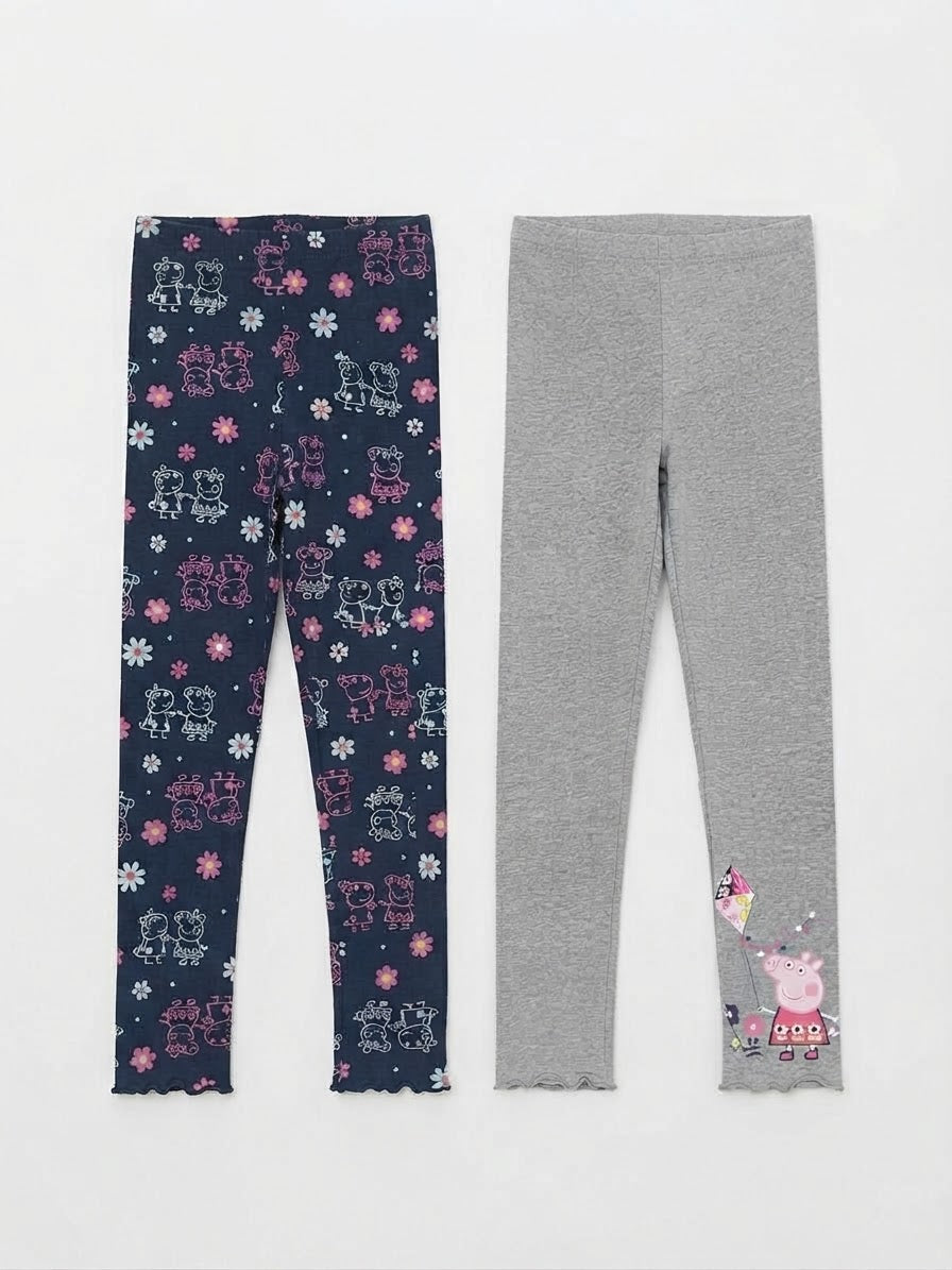 Girls’ Cotton Leggings, 2 pcs - Peppa Pig