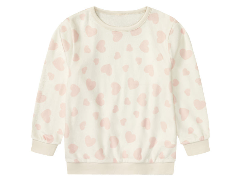 LUPILU Girls’ Plush Fleece Sweatshirt - Hearts