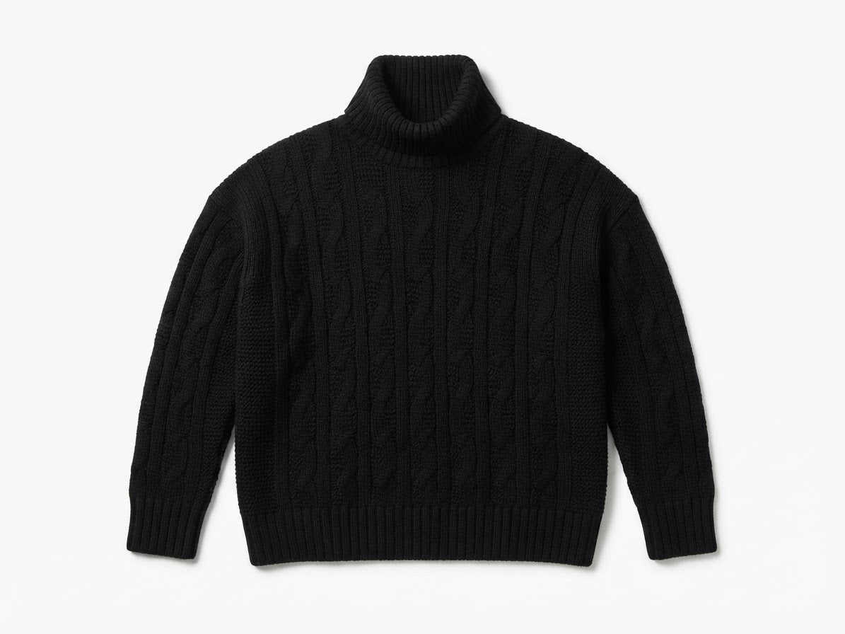 UP2Fashion Women’s High-neck Knit Sweater (black)