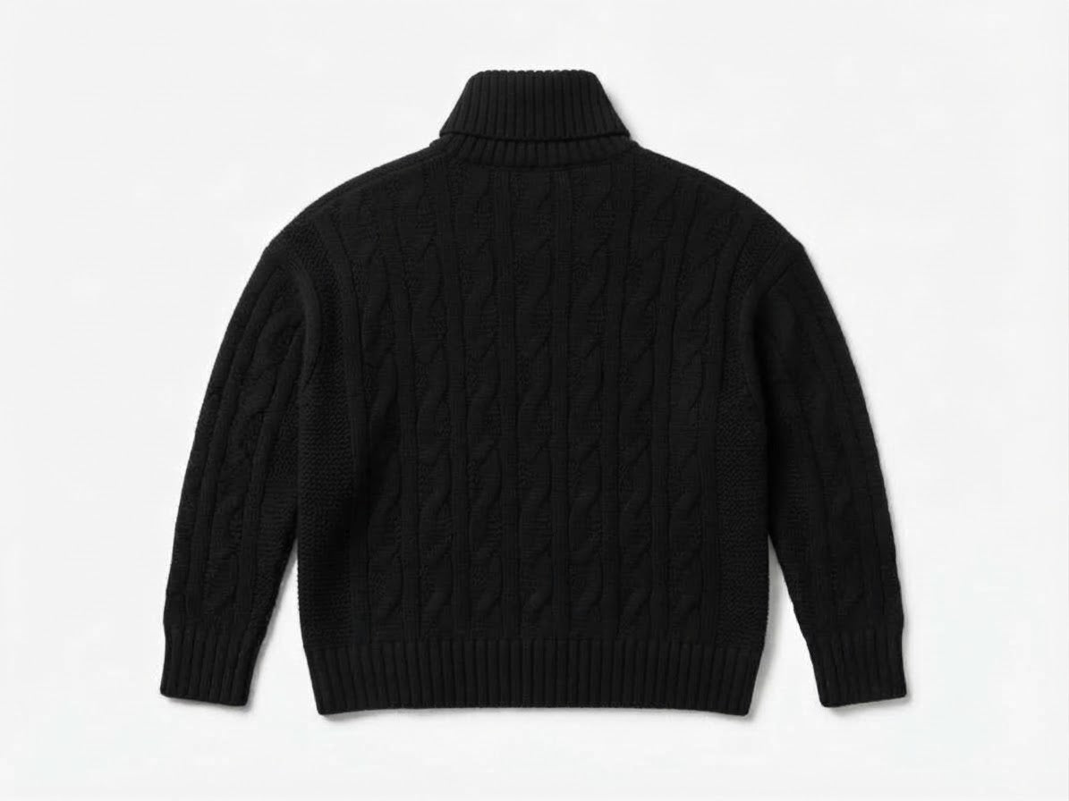 UP2Fashion Women’s High-neck Knit Sweater (black)