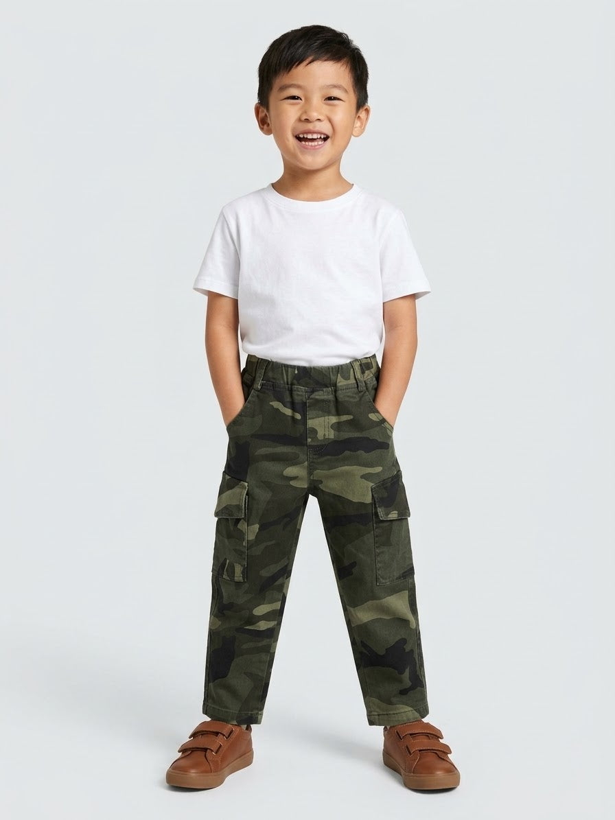 Kids’ Woodland-Camo Cargo Jeans