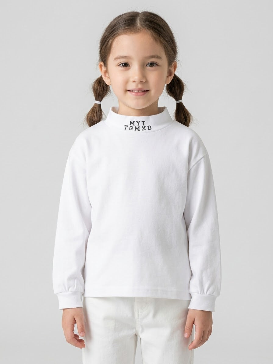 PATPAT Girls’ High-neck Cotton Top