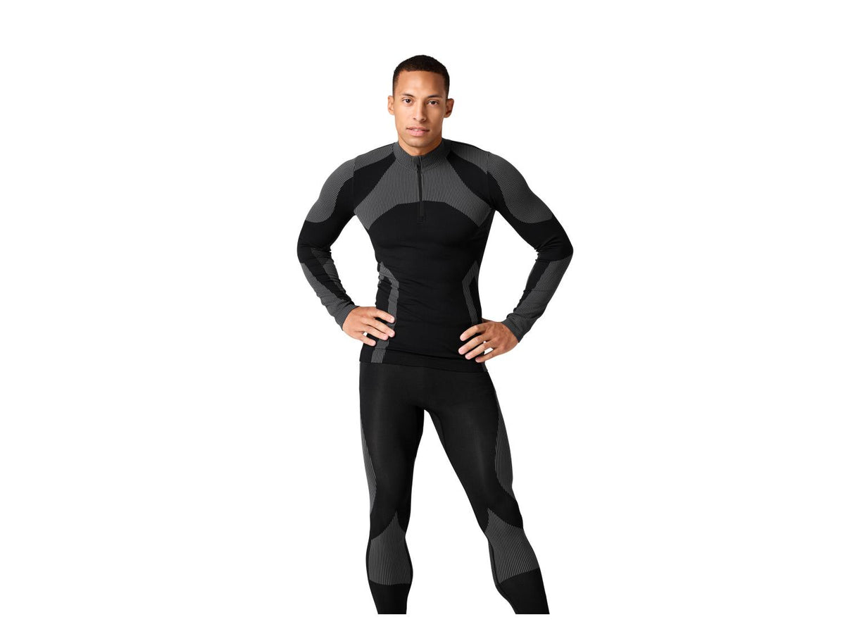 NEWCENTIAL Men’s Seamless Functional Base layer Top (black/grey)
