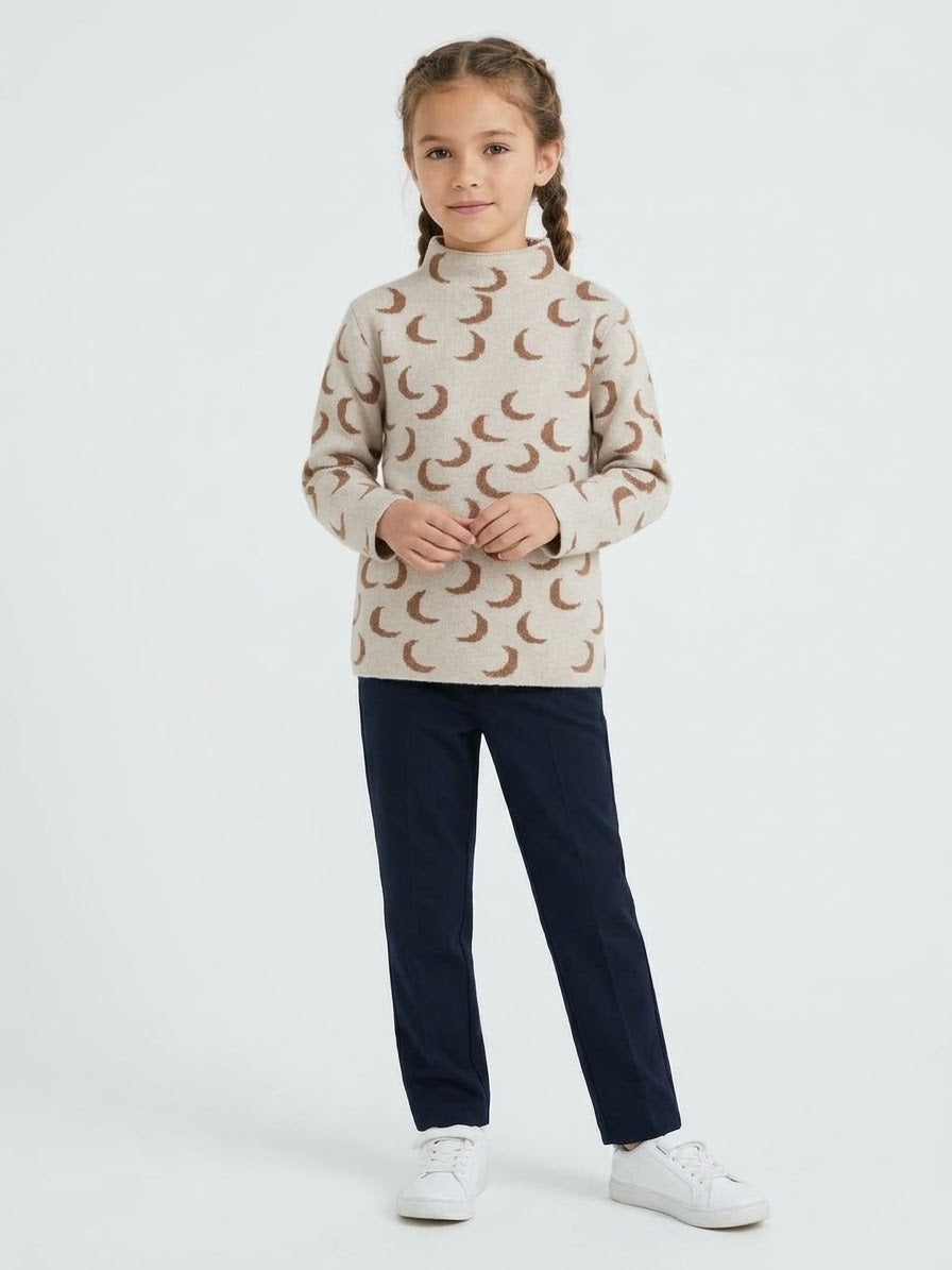 PATPAT Girls’ High-neck Knit Sweater