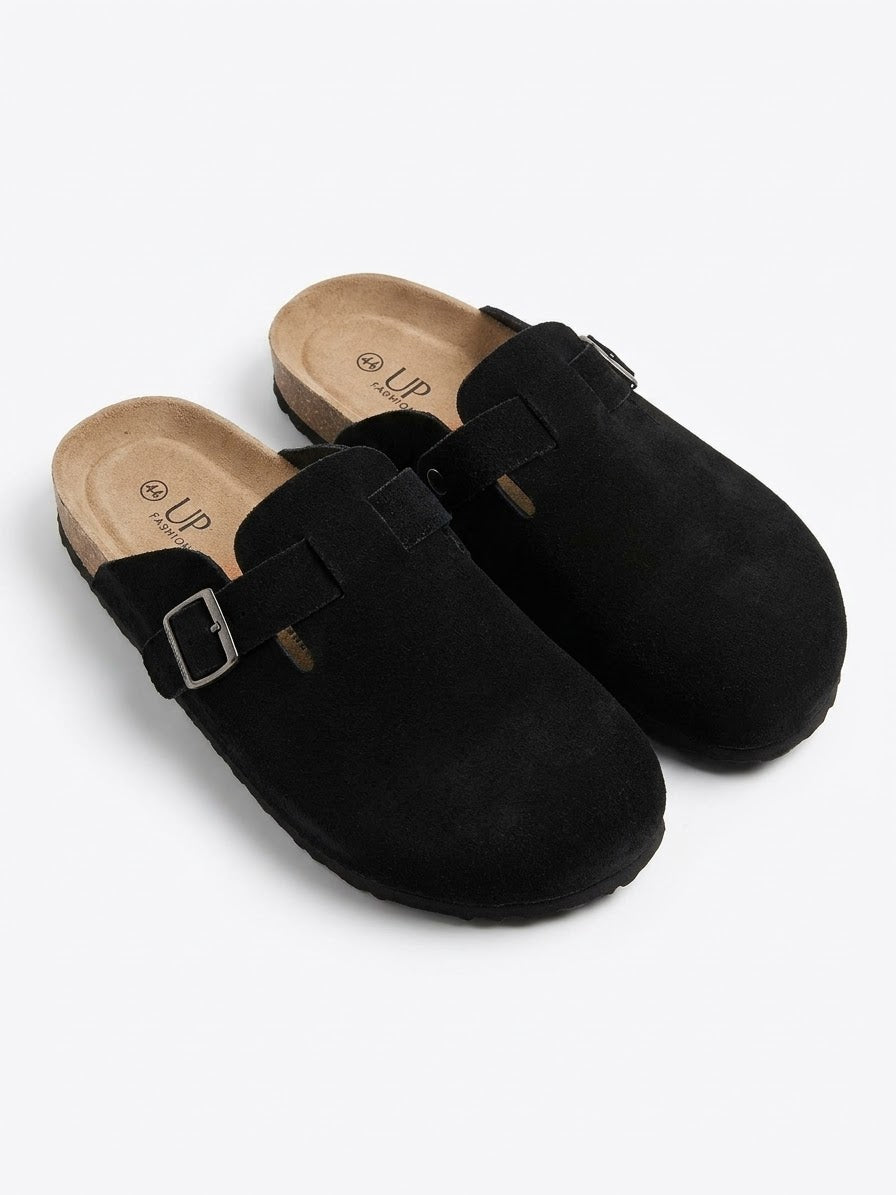 UP2Fashion Suede Clogs (Black)