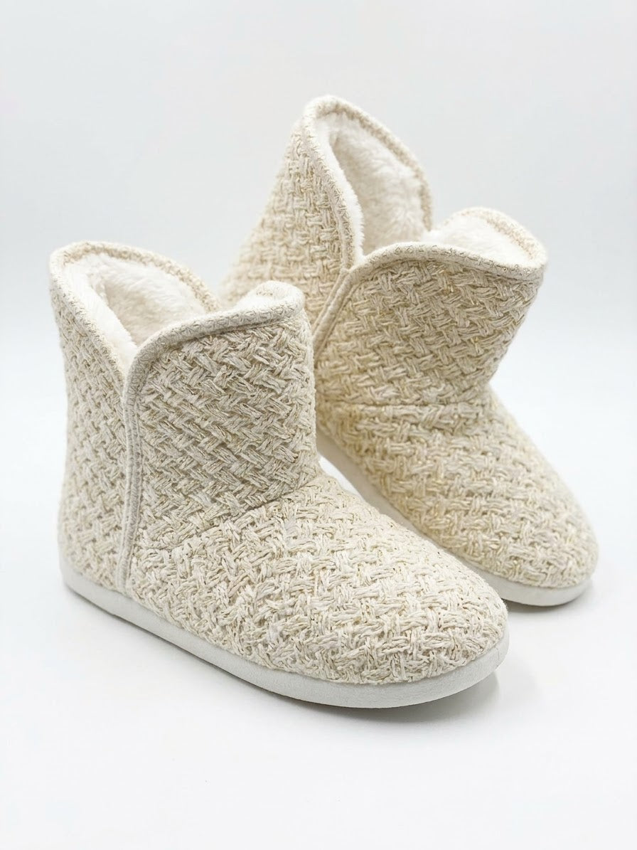 UP2Fashion Women’s Shimmery Indoor Slipper Boots