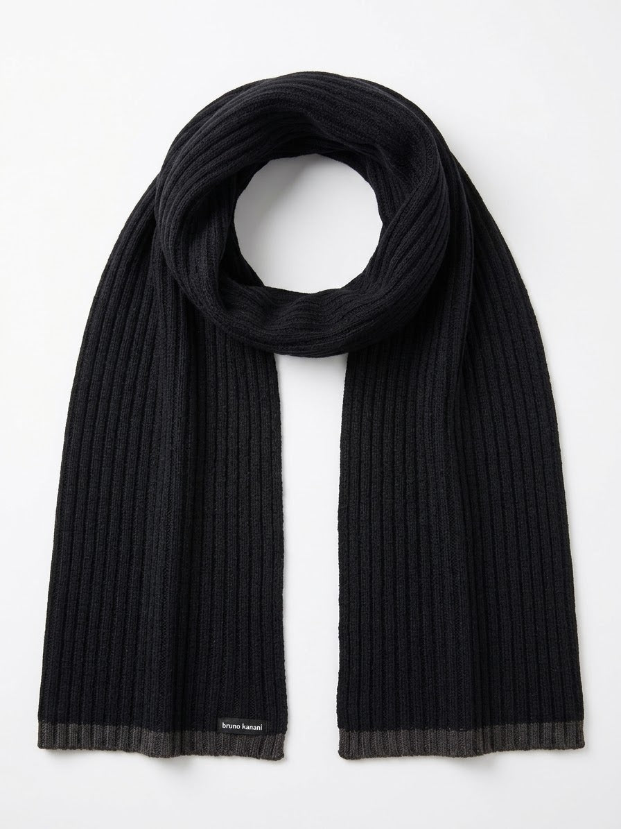 Bruno Banani Men’s Knitted Scarf (black/brown)