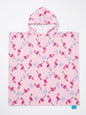 PEPPERTS Hooded Toweling Poncho for Girls, FLAMINGO