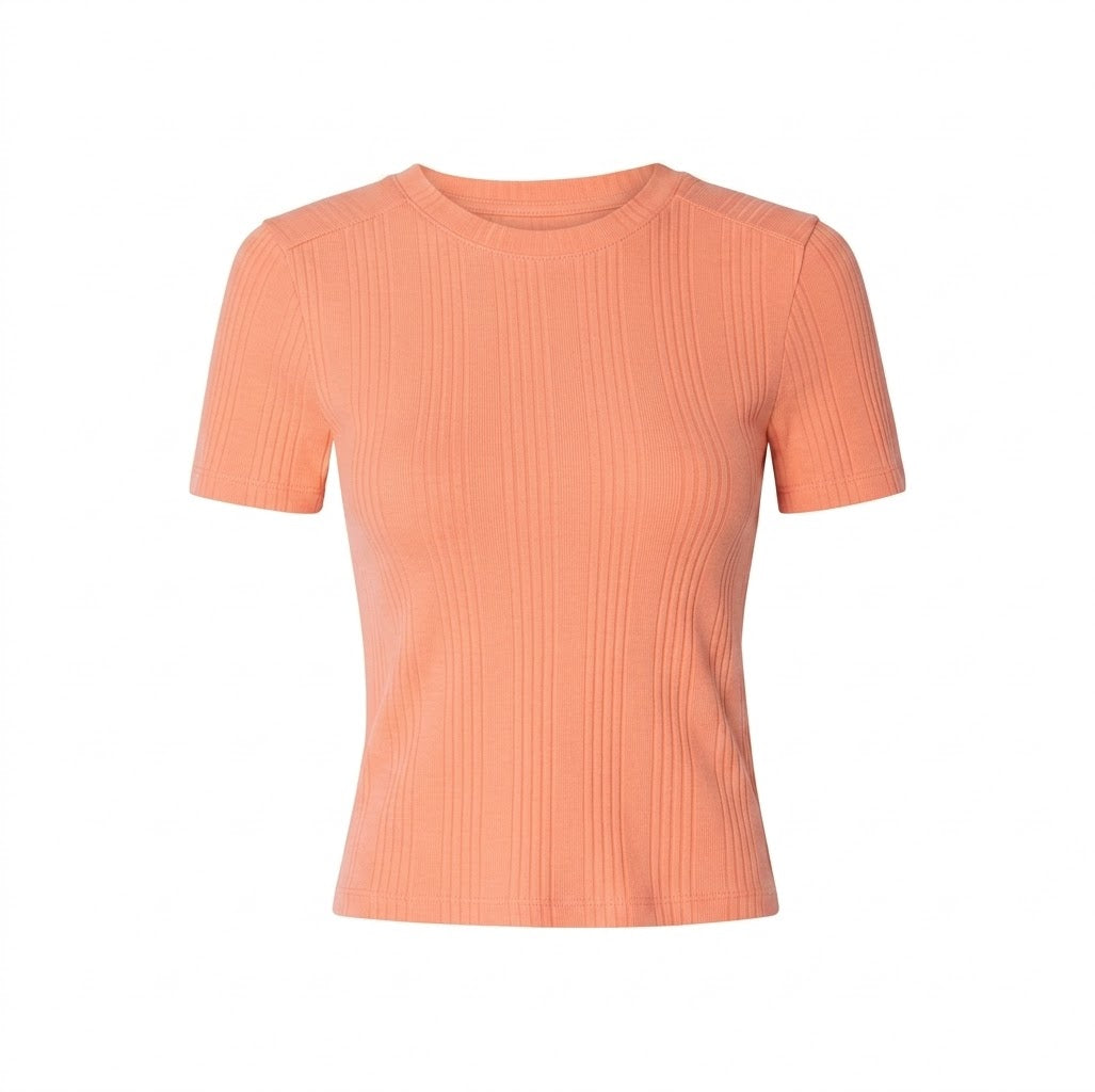 esmara®️ Women's ribbed T-shirt with organic cotton