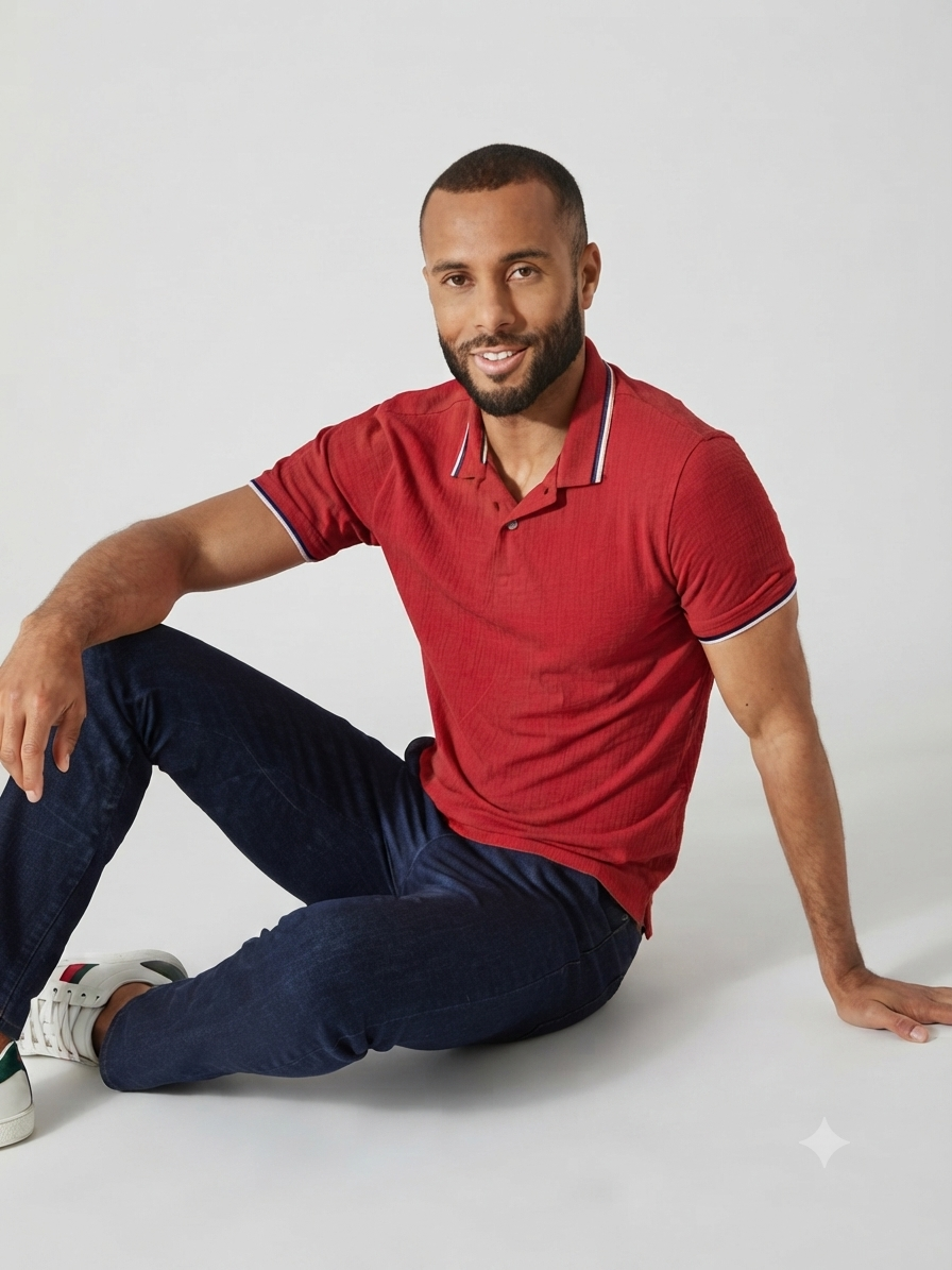 LIVERGY Men’s Polo T-Shirt(Red)
