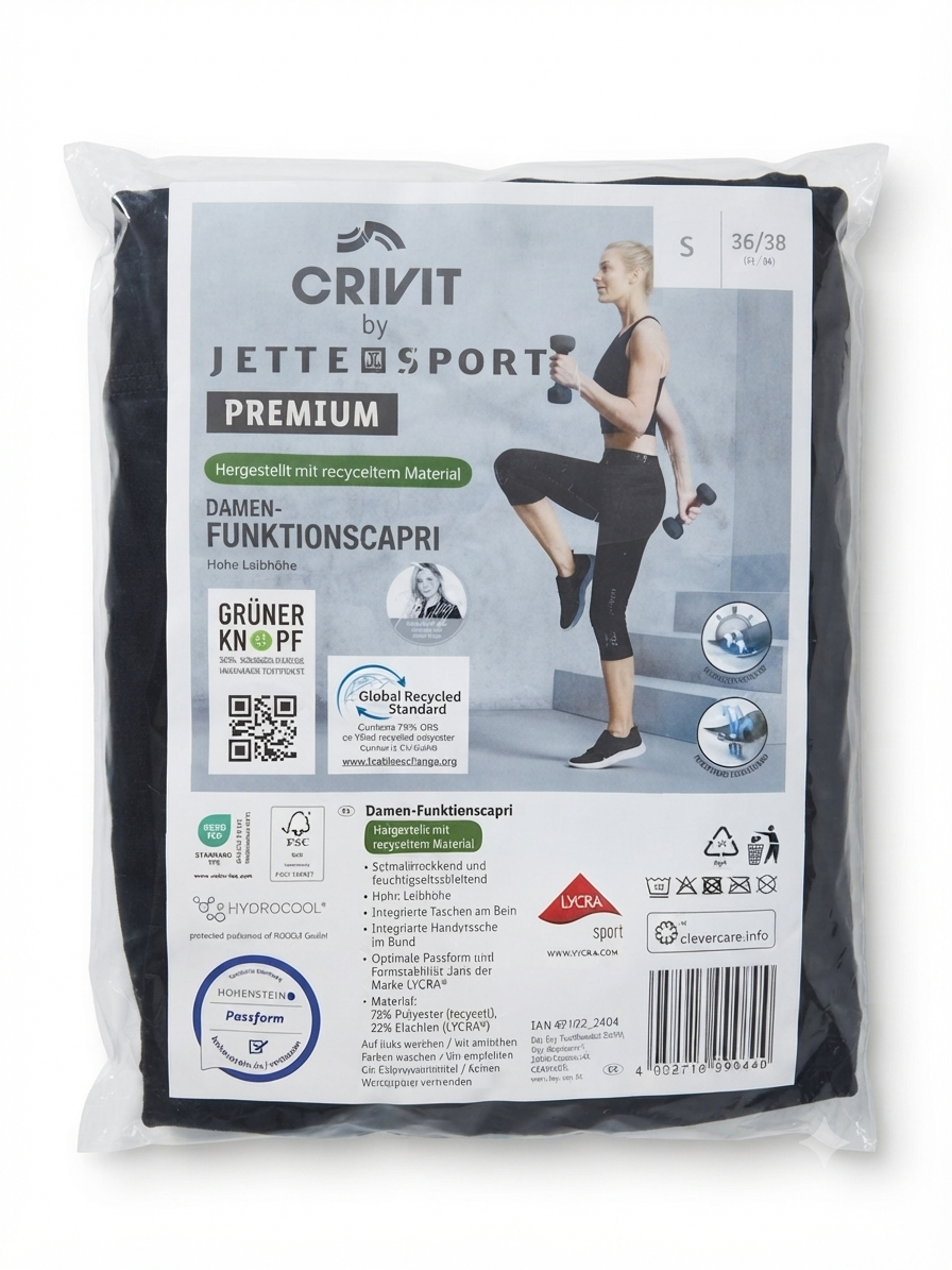 CRIVIT Women’s Functional Capri leggings (Black)