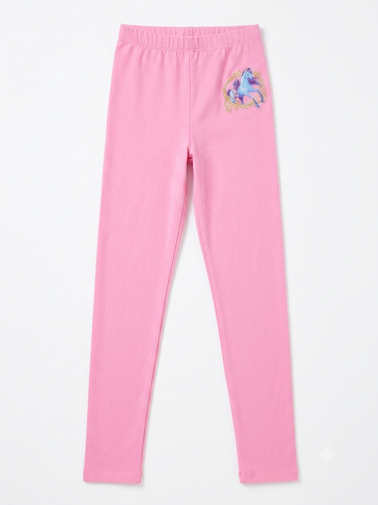 UNICORN ACADEMY Girls Cotton Leggings (Pink)