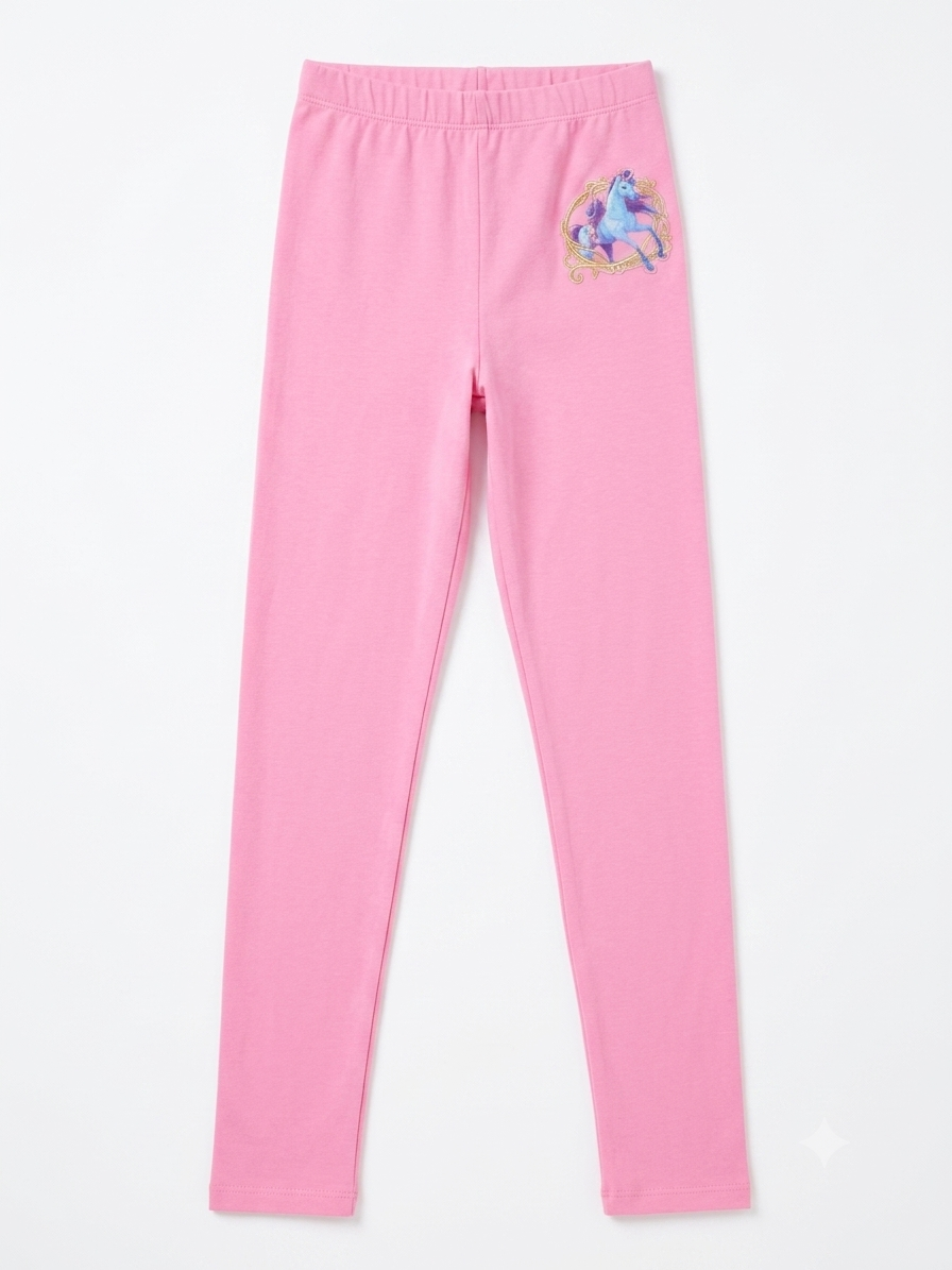 UNICORN ACADEMY Girls Cotton Leggings (Pink)