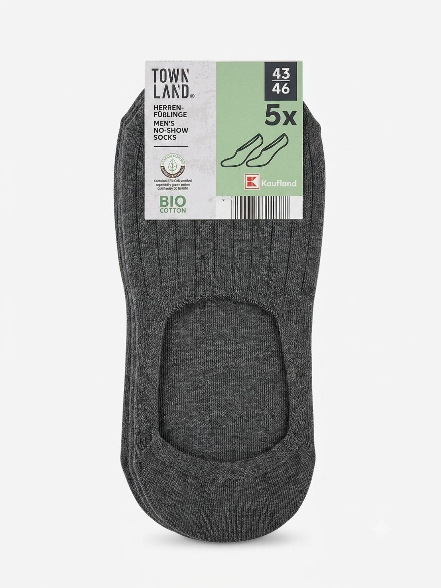 TOWNLAND Men’s No-Show Socks, 5 pcs