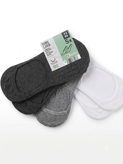 TOWNLAND Men’s No-Show Socks, 5 pcs