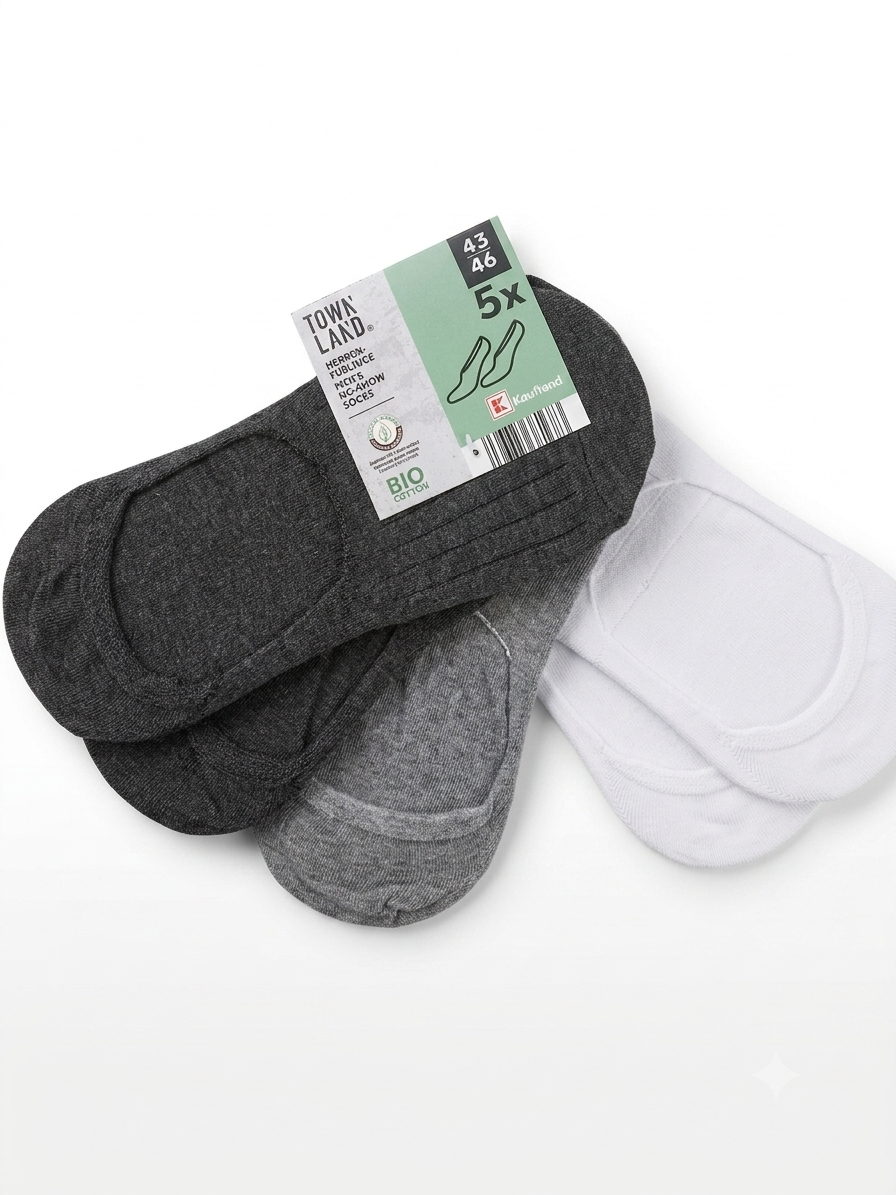 TOWNLAND Men’s No-Show Socks, 5 pcs
