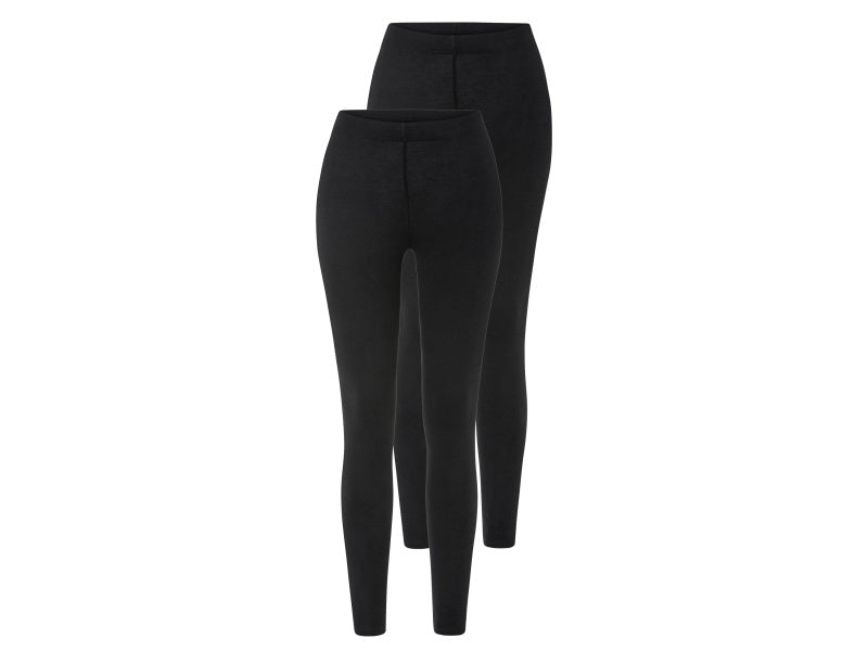 ESMARA Women’s Bio Cotton Leggings, 2pcs (Black)
