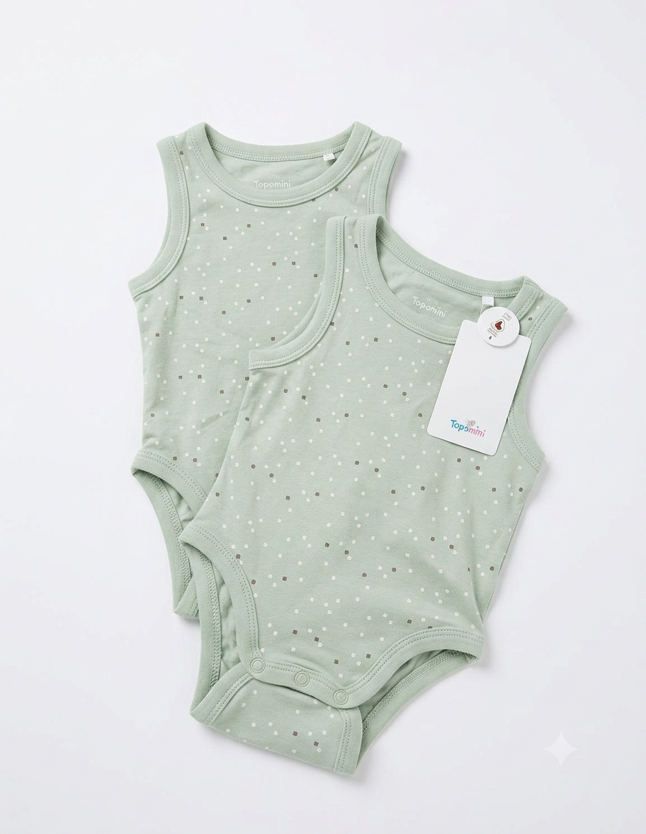 Topomini Babies Sleevless Bodies set , 2pcs