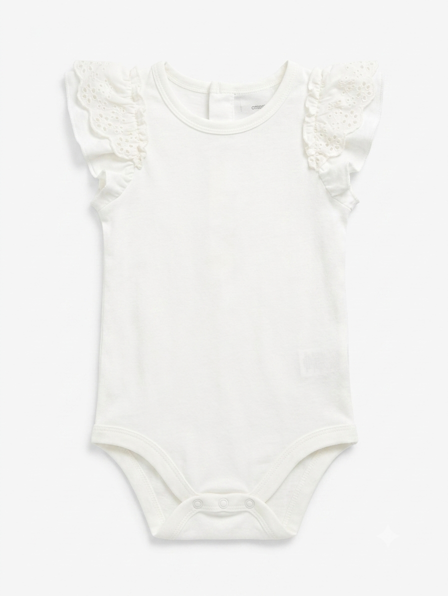 LUPILU Girls Ruffled Bodysuit