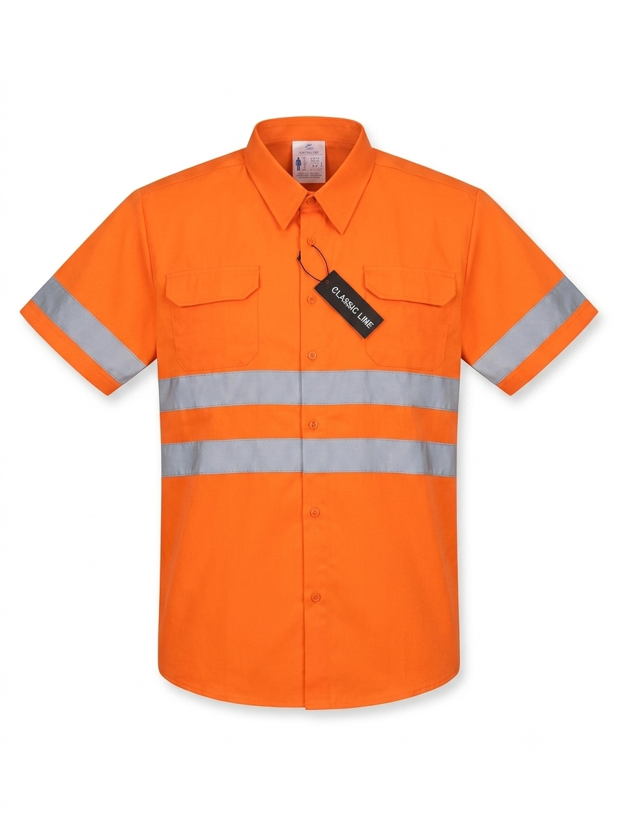 Men’s High-Visibility Short sleeves Work shirt (Orange)