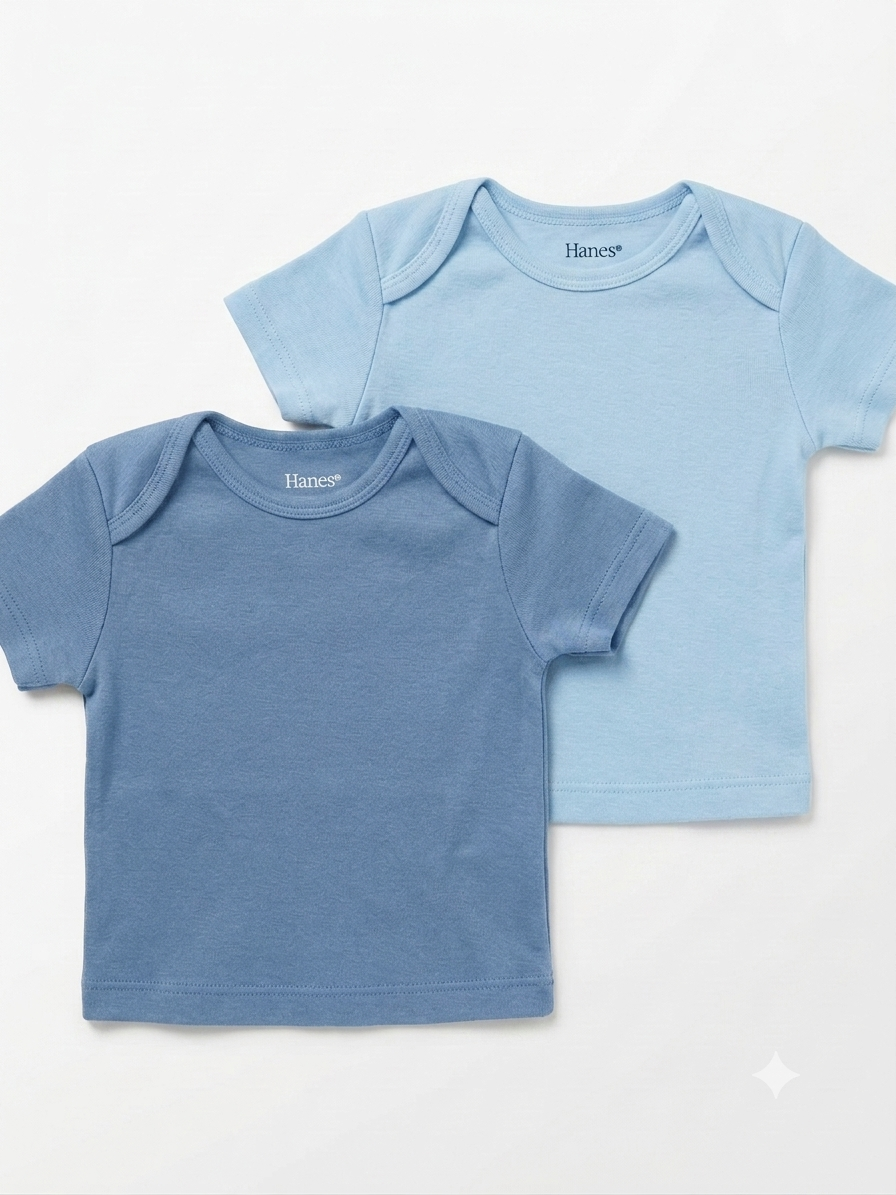 HANES Shortsleeve Undershirts for baby boys , 2 pcs