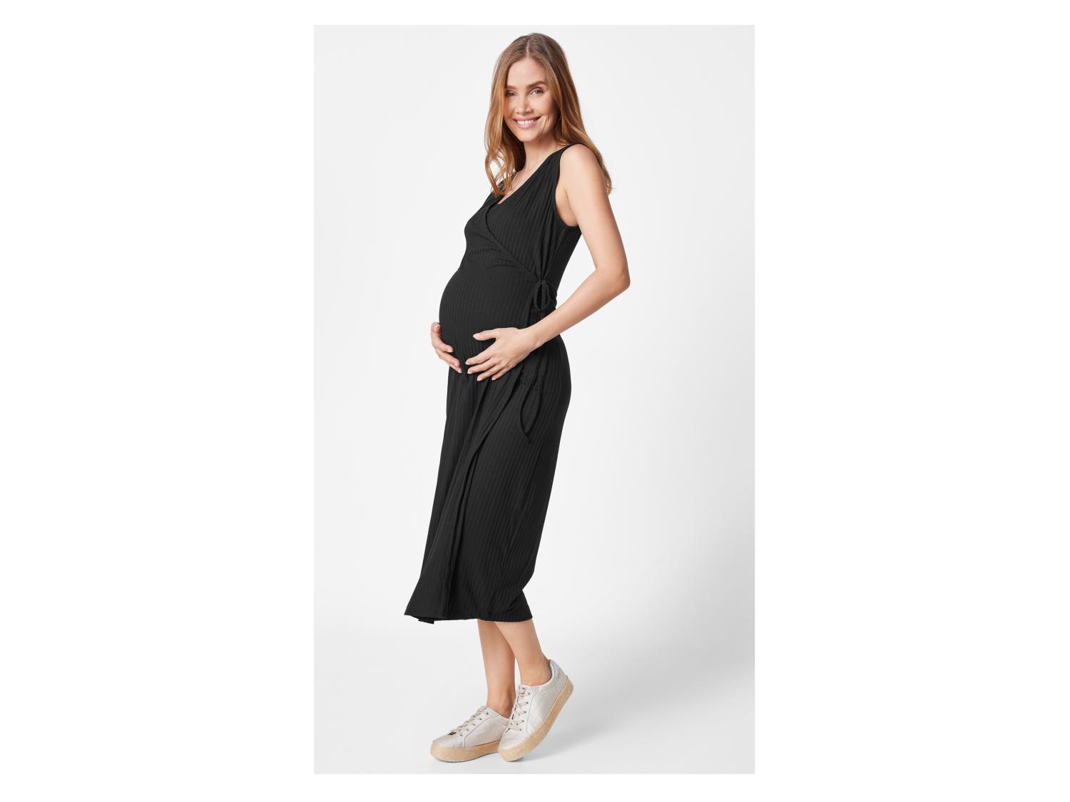 ESMARA Women’s Maternity ribbed Dress (Black)