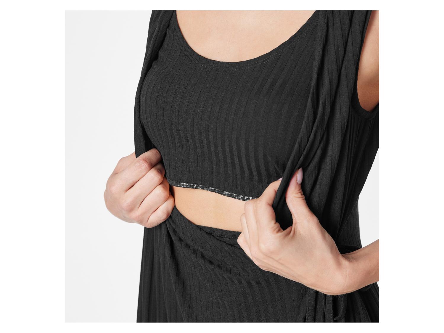ESMARA Women’s Maternity ribbed Dress (Black)