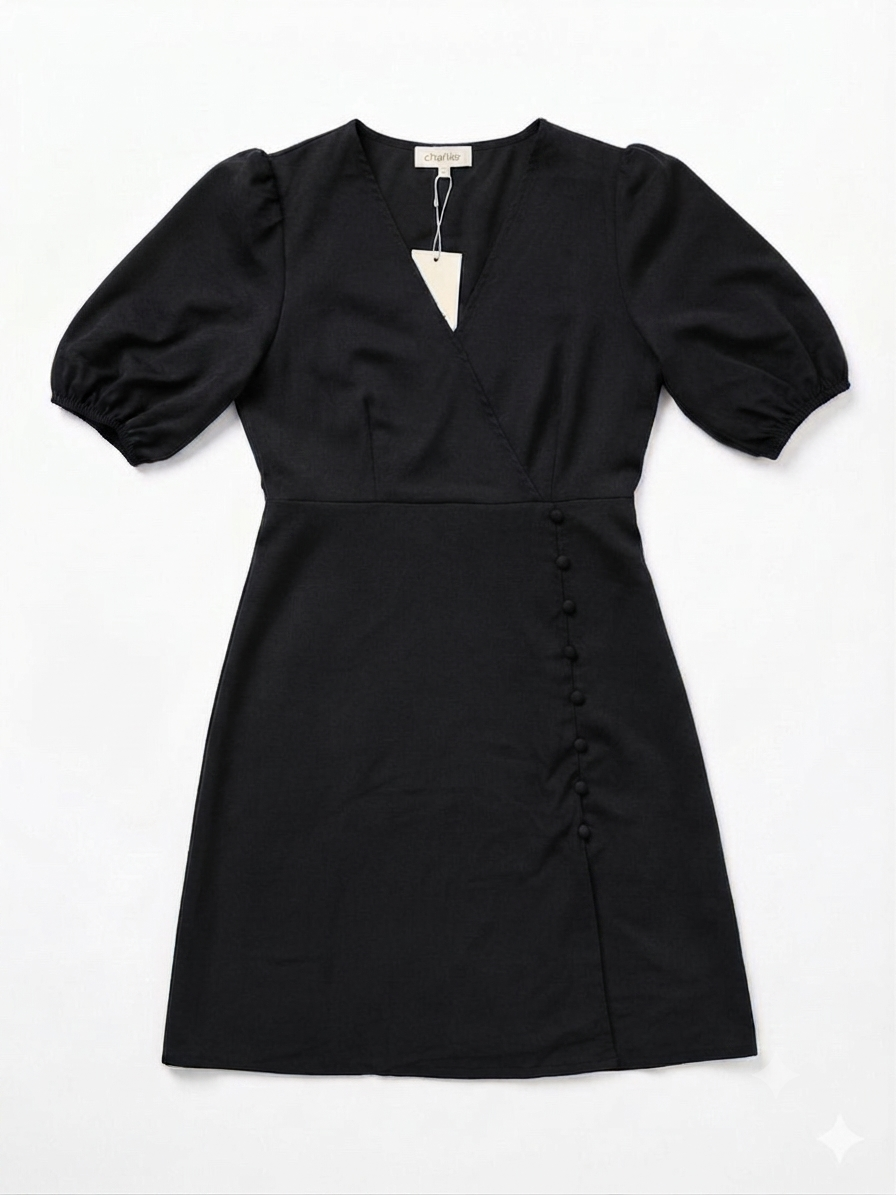 CHARLIOR Women’s Satin mini dress (black)