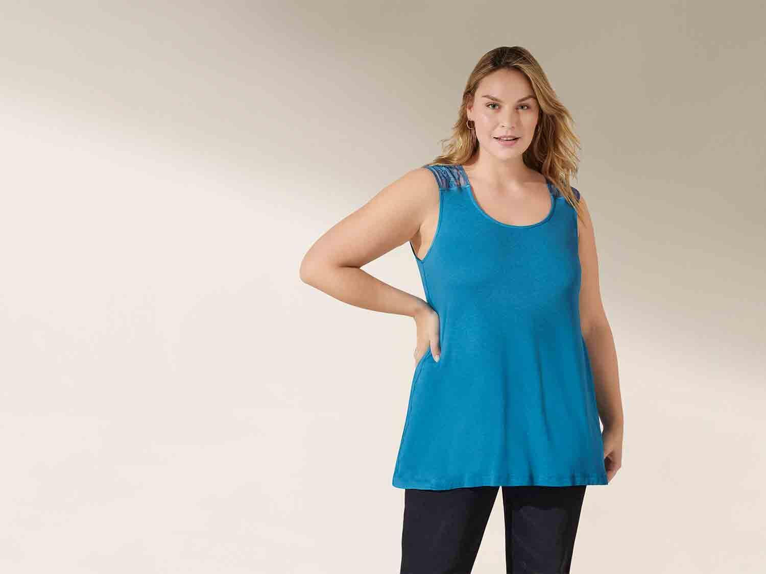 OYANDA Women’s Top with lace (Blue)