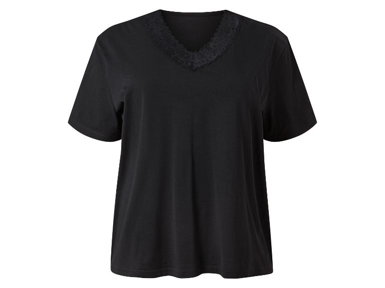 ESMARA Women’s Viscose PJ with lace (Black)