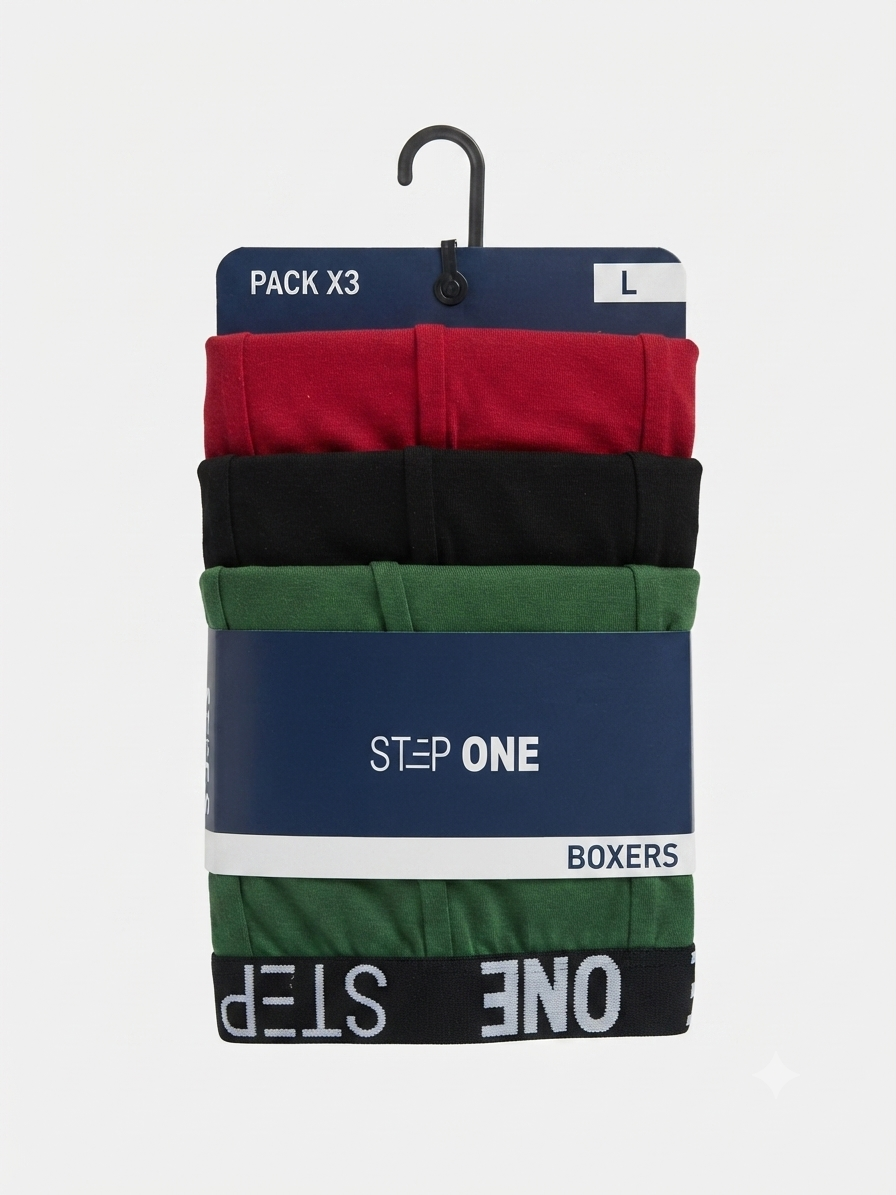 STEP ONE Men’s Boxers Set , 3 pcs