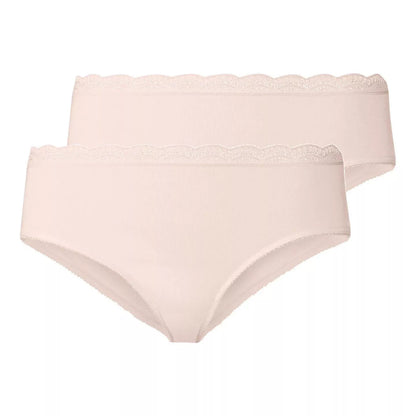 ESMARA Women’s Viscose Briefs with lace , 2 pieces (light pink)