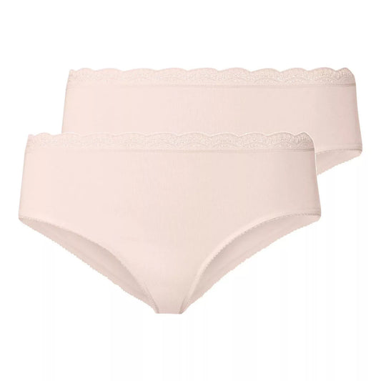 ESMARA Women’s Viscose Briefs with lace , 2 pieces (light pink)