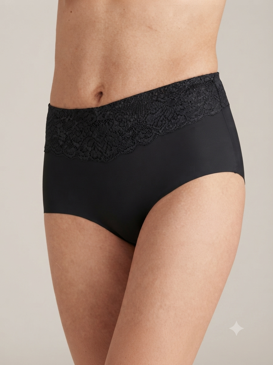ESMARA Women’s shaping panties with lace (black), 2 pieces