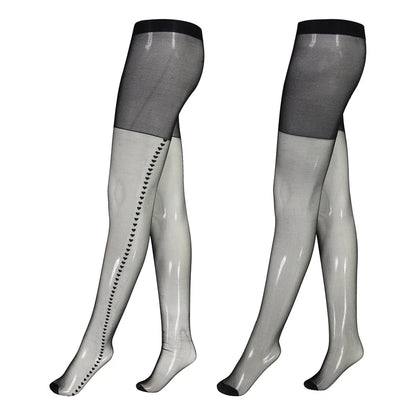ESMARA Seam Tights “Back Hearts” ( black) , 2 pcs
