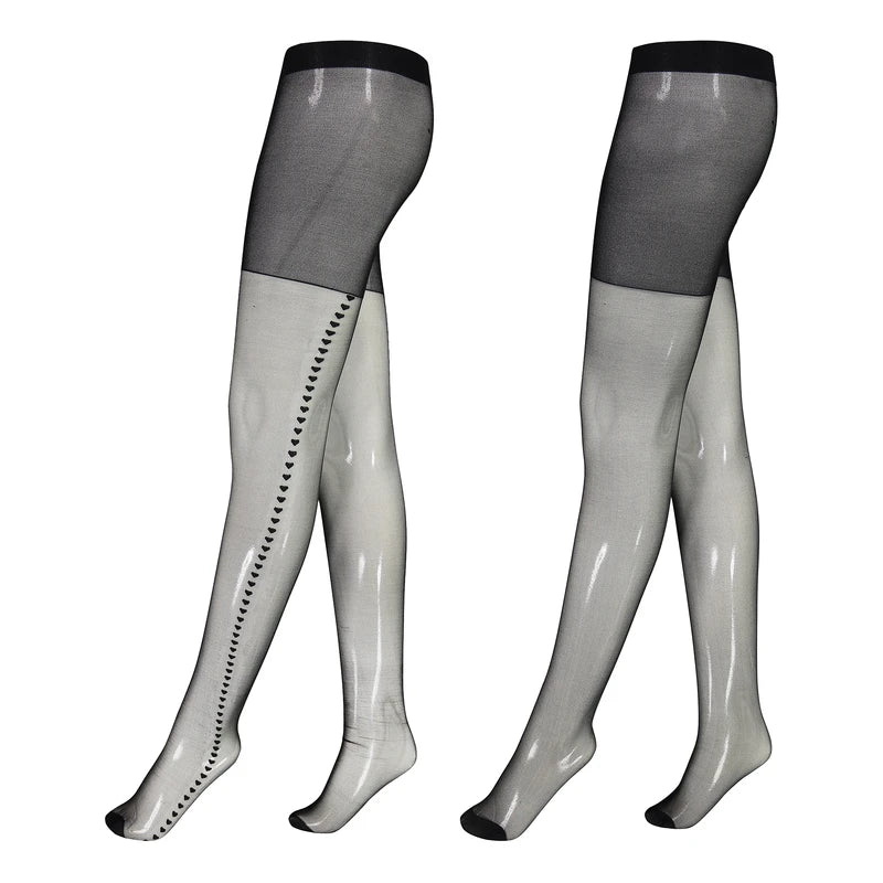 ESMARA Seam Tights “Back Hearts” ( black) , 2 pcs