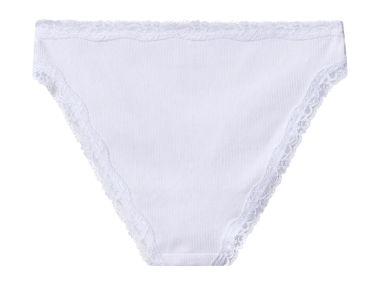 ESMARA Women’s Ribbed Cotton brief with lace ( white)